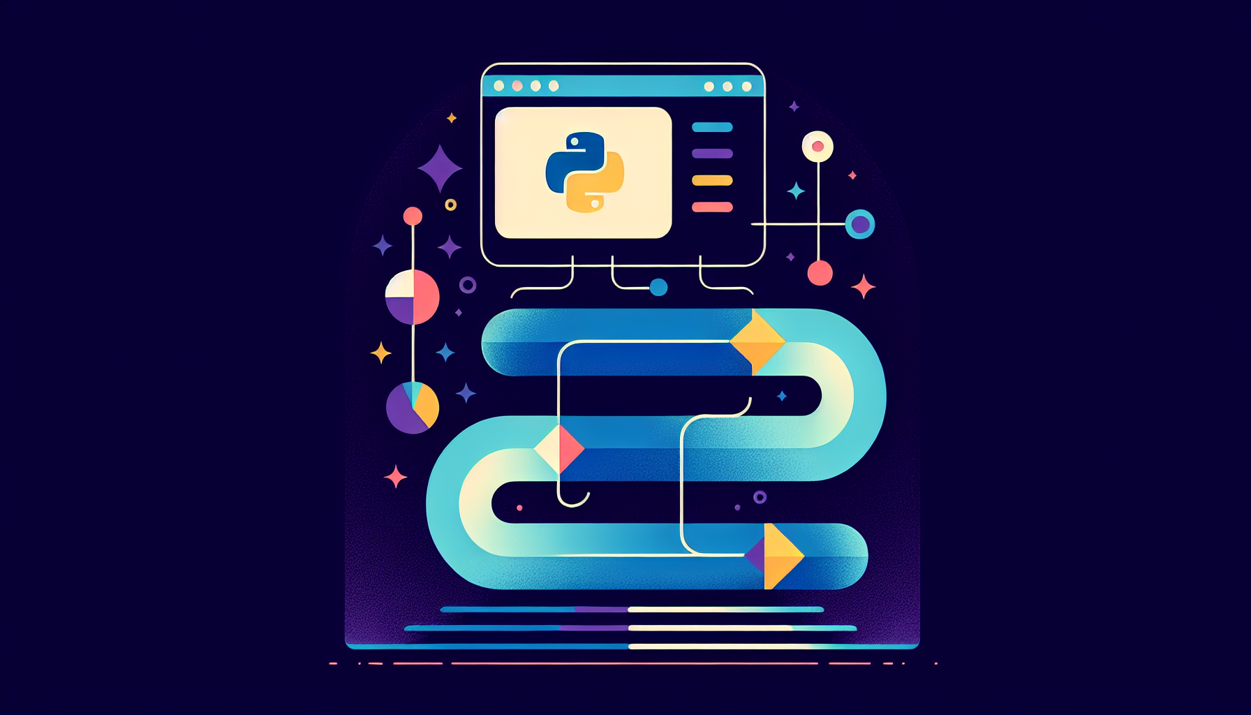 Python 스크립트에서 웹 서비스로 발전하는 과정을 보여주는 일러스트