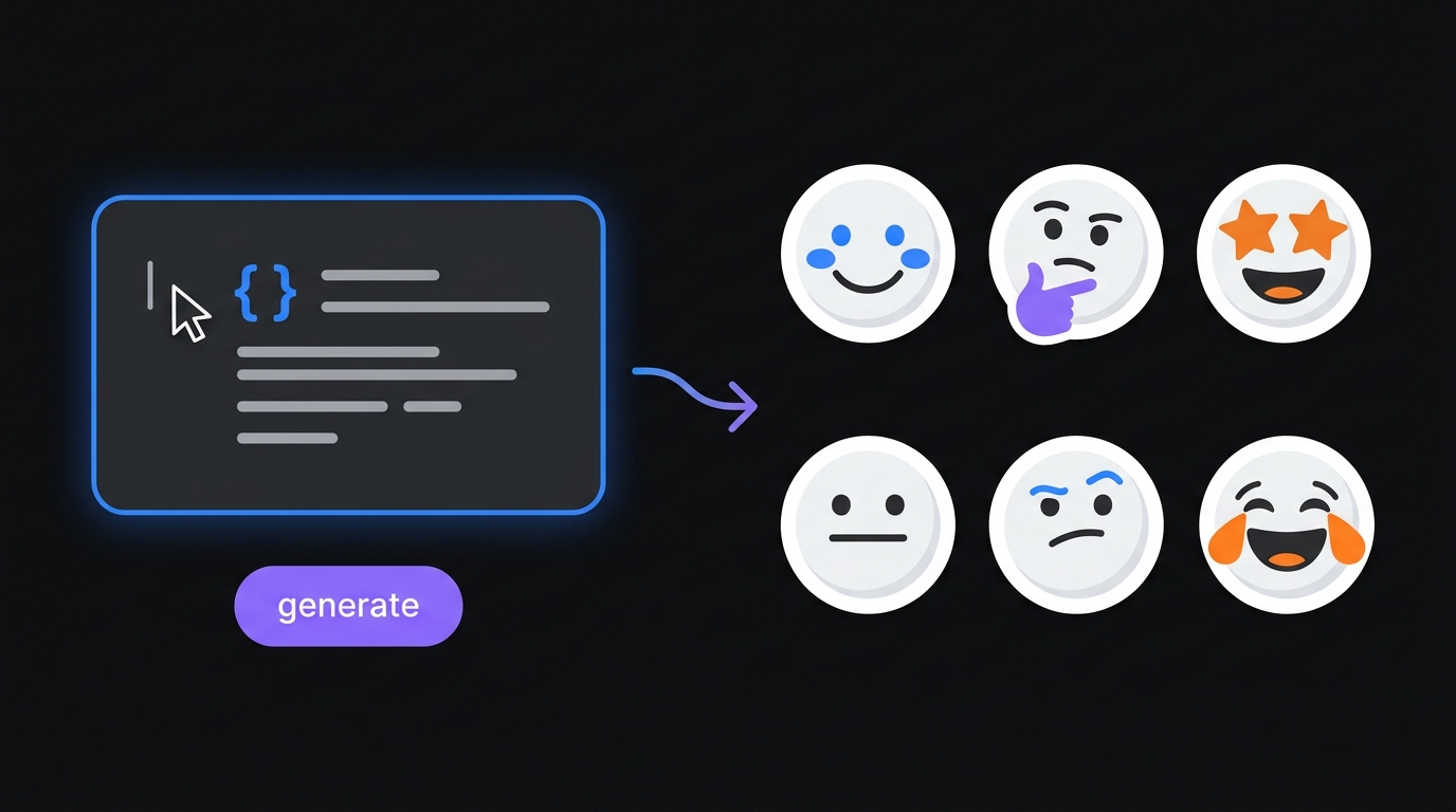AI 이모티콘 프롬프트 엔지니어링 — 표정별 Before After 비교
